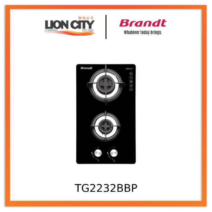 Brandt TG2232BBP Battery/electric Ignition Gas Hob (30cm)(Black)