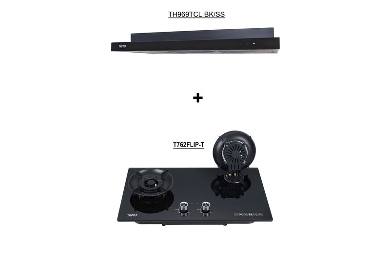 Tecno 76cm Cooker Hob and Slimline Hood Package TH969TCL + T762FLIP-T