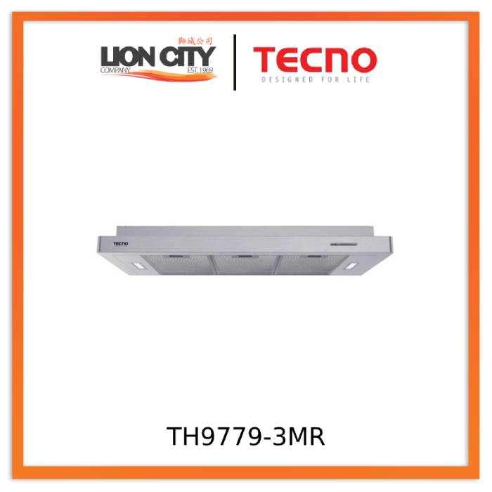Tecno TH9779-3MR Black/ Stainless Steel 90CM Slim Hood