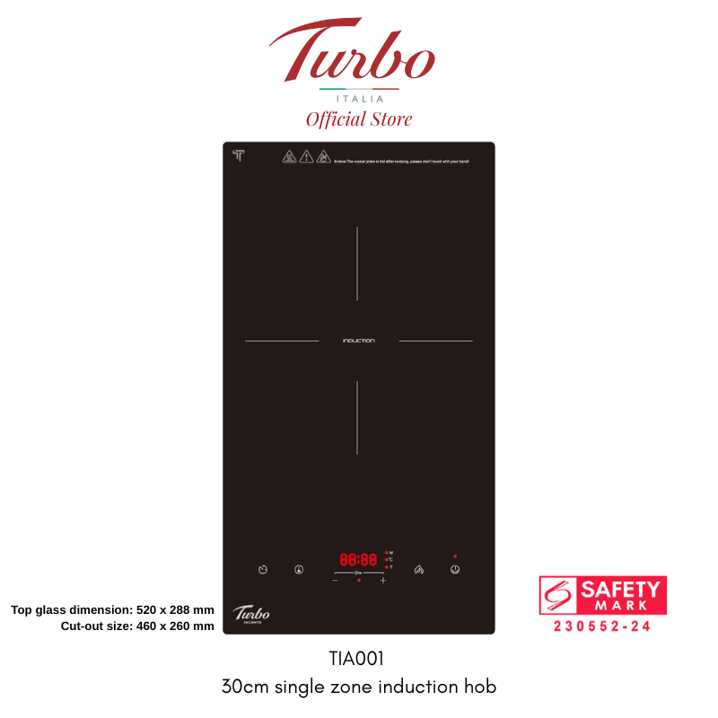 Turbo Italia TIA001 30cm 1-Zone Glass Induction Hob