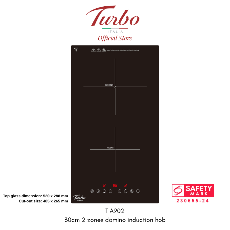 Turbo Italia TIA902 30cm 2-Zone Built-in Induction Hob