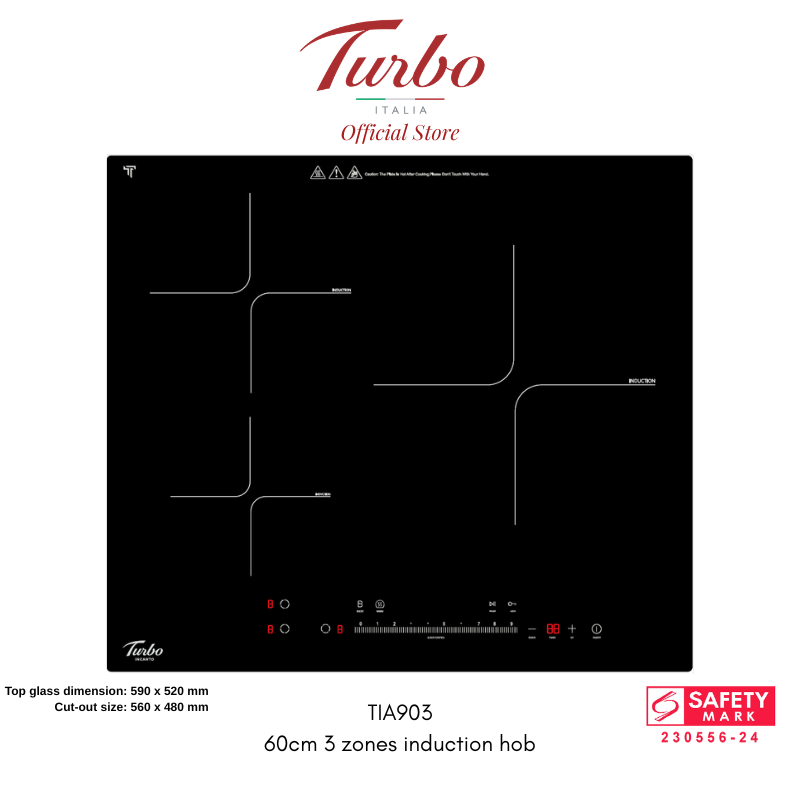 Turbo Italia TIA903 60cm 3-Zone Built-in Induction Hob