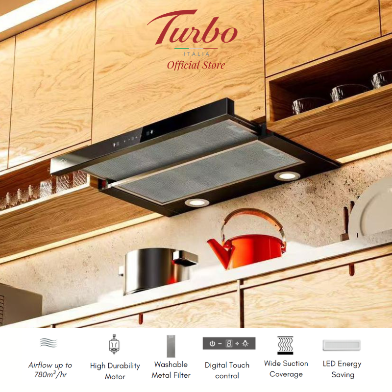 Turbo Italia TL900-90BK 90cm Telescopic Hood