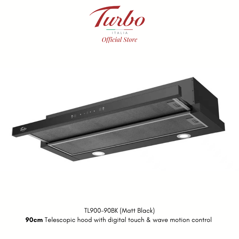 Turbo Italia TL900-90BK 90cm Telescopic Hood