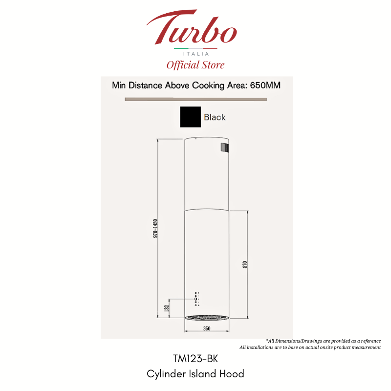 Turbo Italia TM-123BK Island Hood