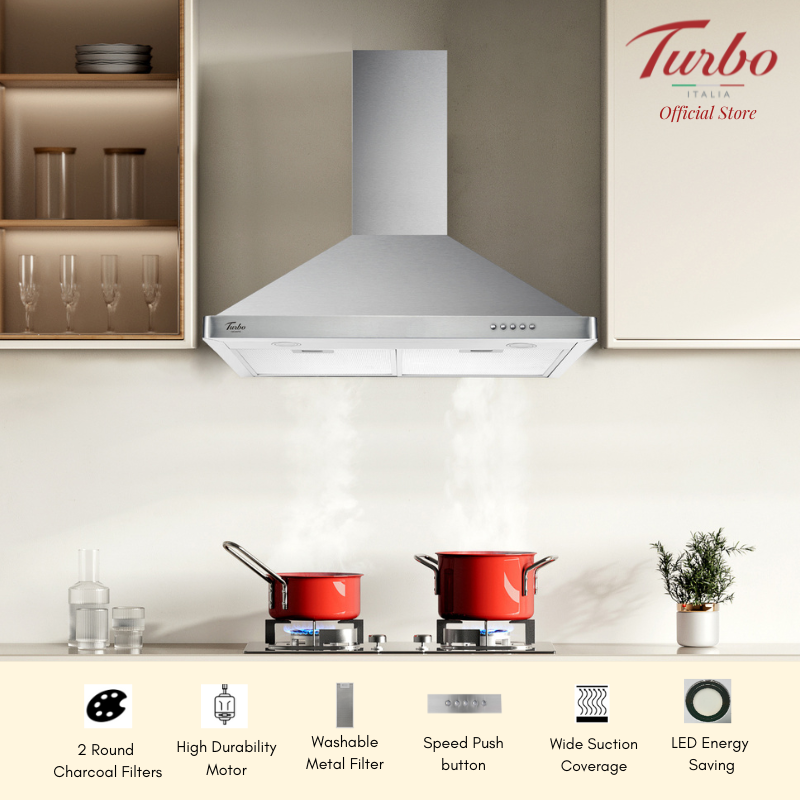 Turbo Italia TM600-60SS 60cm Chimney Hood