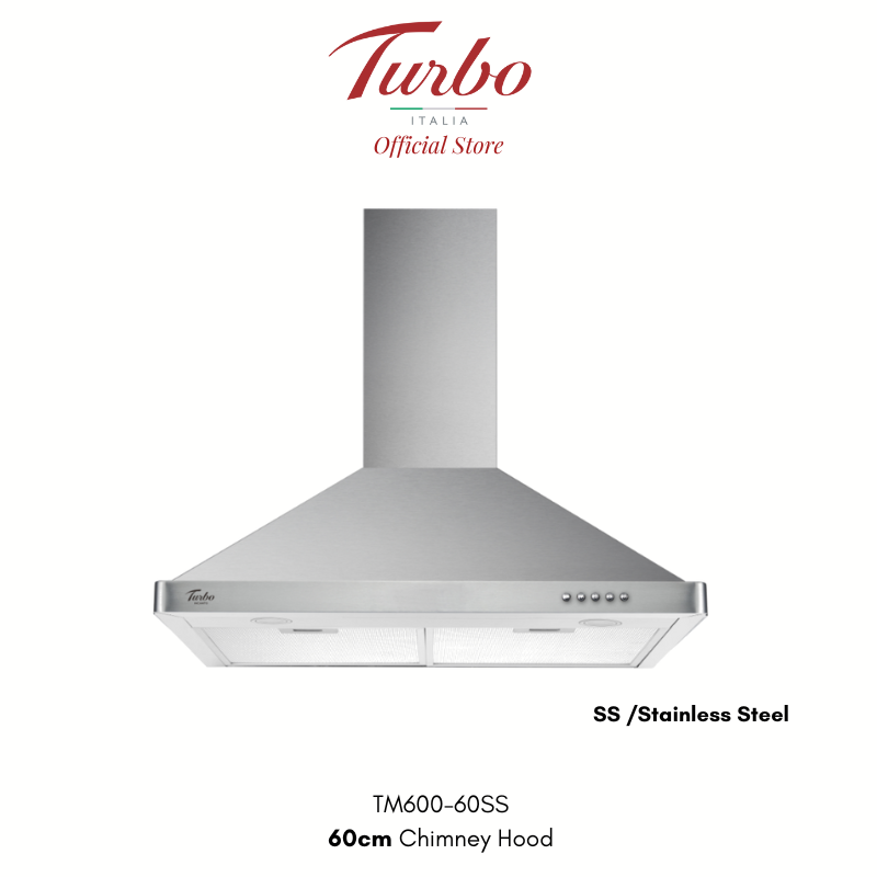 Turbo Italia TM600-60SS 60cm Chimney Hood