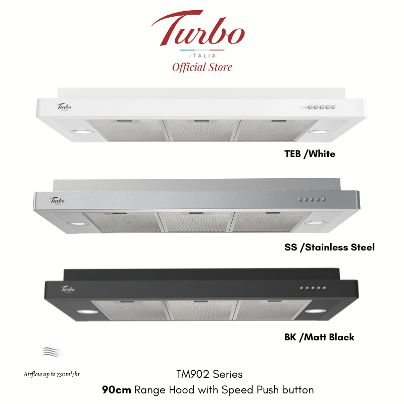 Turbo Italia TM902 Series 90cm Slimline Hood