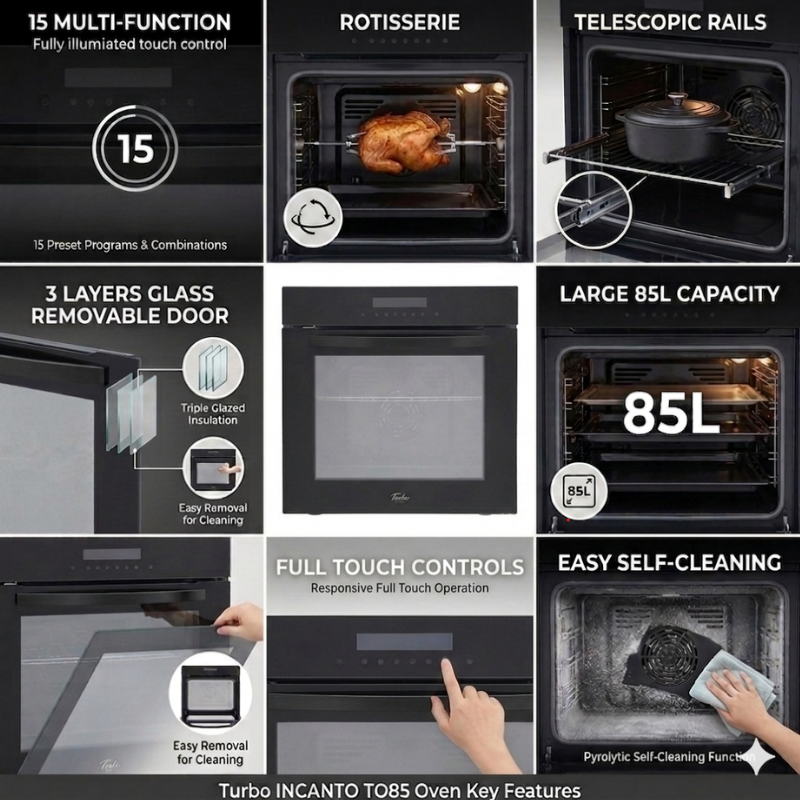 Turbo Italia TO85 60cm 85L Built-in Electric Oven