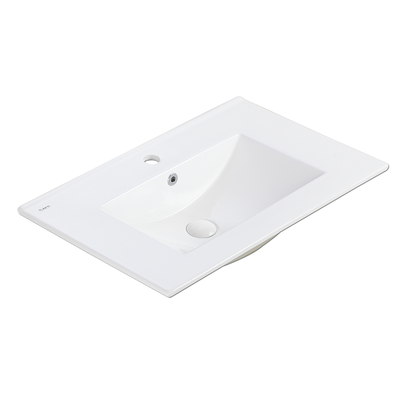Rubine TOP 70M 70.5cm Insert Top Ceramic Basin Gloss White