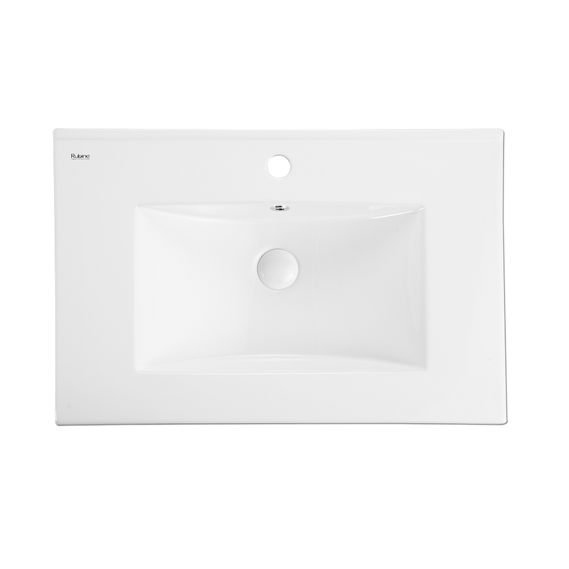 Rubine TOP 70M 70.5cm Insert Top Ceramic Basin Gloss White