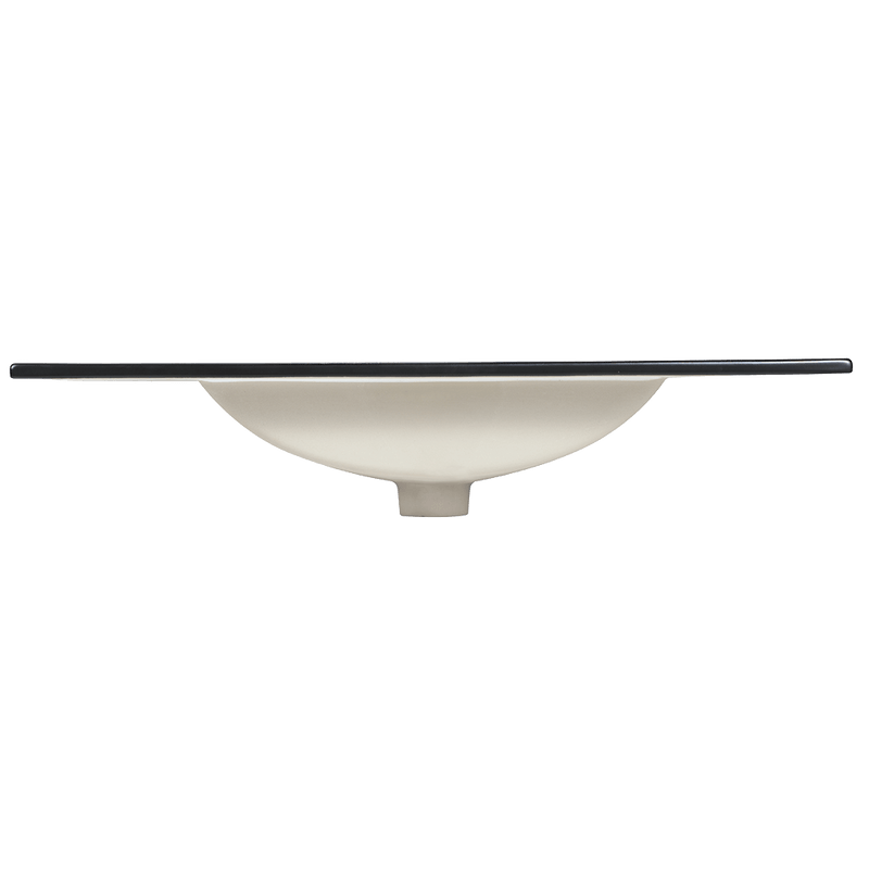 Rubine TOP 80M-BK 80.5cm Insert Top Ceramic Basin Glossy Black
