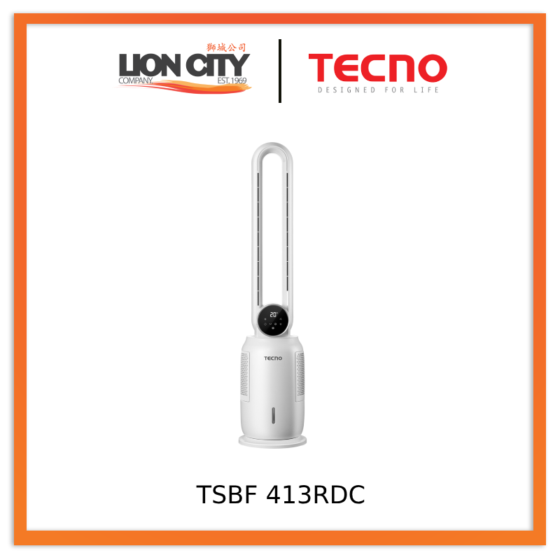 Tecno TSBF 413RDC 2 in 1 DC Bladeless Stand Fan with Air Cooler Function