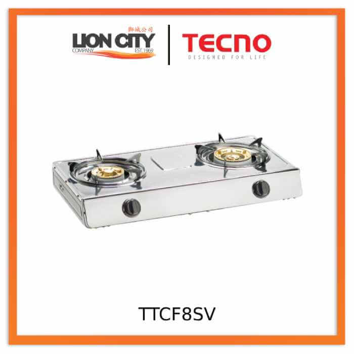 Tecno TTCF8SV LPG Double Burner Stainless Steel(glossy)Table Cooker
