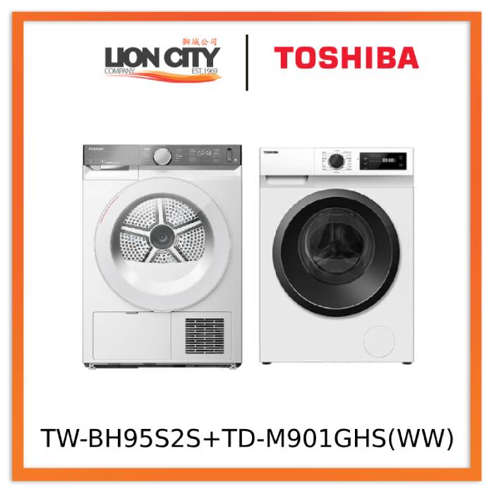 Toshiba Bundle - TW-BH95S2S Washer 8.5kg + TD-M901GHS(WW) Heat Pump Dryer 8kg