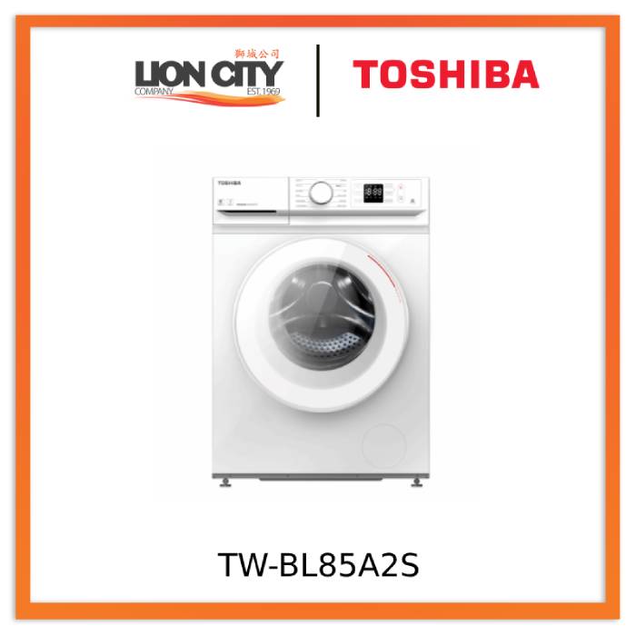 Toshiba TW-BL85A2S T11 White Front Load Washing Machine with WiFi Control, 7.5kg