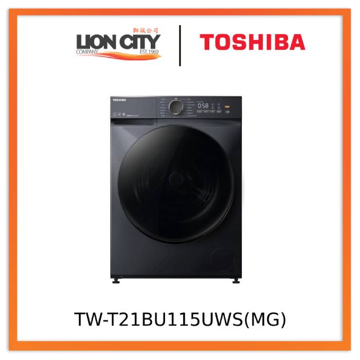 Toshiba TW-T21BU115UWS(MG) T21 Front Load Washing Machine with Smart Control, 10.5 kg