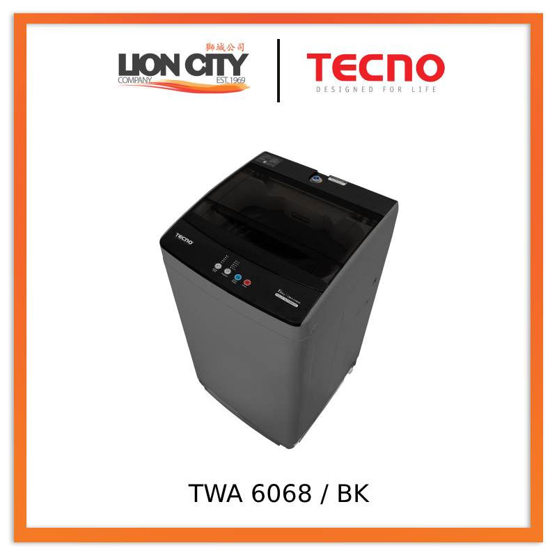 Tecno Uno TWA 6068 Washer Light Grey 6.0 kg, Full Auto