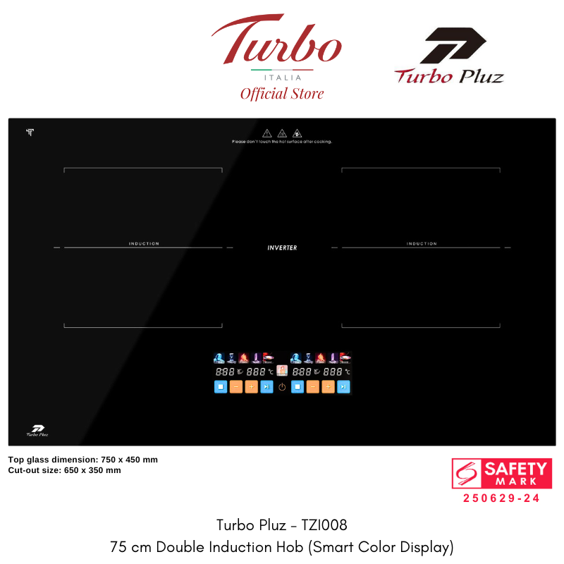 Turbo Pluz TZI008 75cm Built-in Double Induction Hob