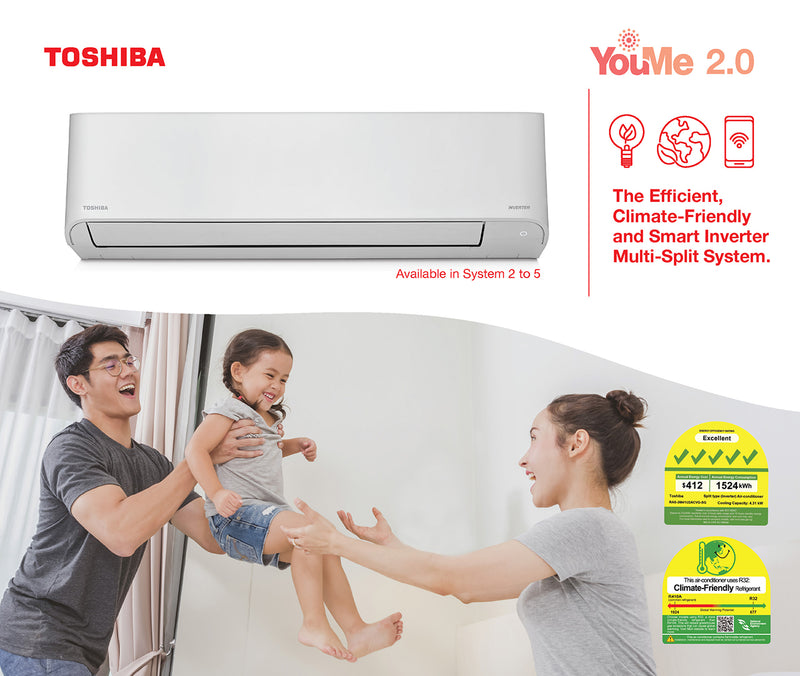 Toshiba System 4 Air Conditioner R32 5‑Tick 10k‑24k BTU