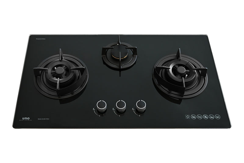 UNO 86cm 3-Burner Glass Cooker Hob UG 8613TRSV