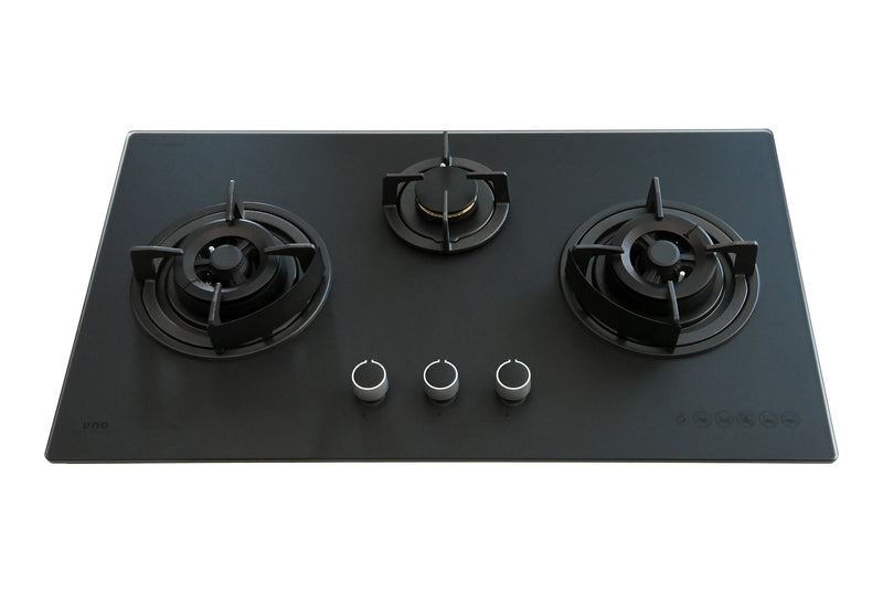 UNO 86cm 3-Burner Glass Cooker Hob UG 8613TRSV
