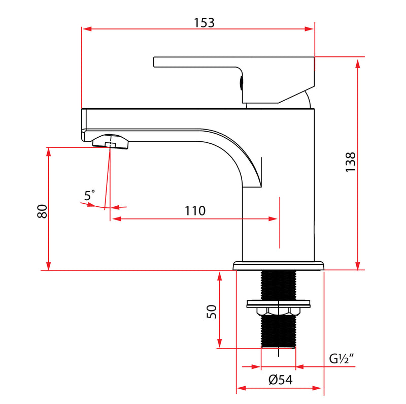 Rubine UNICO 5621C Basin Tap White