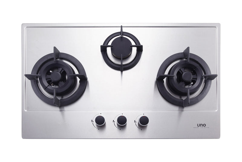UNO 75cm 3-Burner Stainless Steel Hob US 7903TRSV