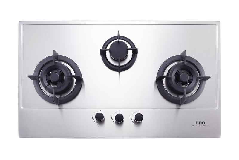 UNO 86cm 3-Burner Stainless Steel Hob US 8603TRSV