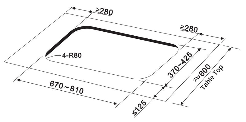 Tecno Uno US 8603TRSV 86cm 3-Burner Stainless Steel Gas Hob US-8603TRSV