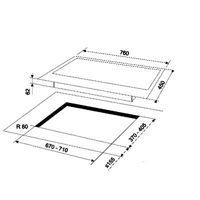 Valenti VC 820G/VC 820S 2 Burners Built-In Glass Hob LPG/TG