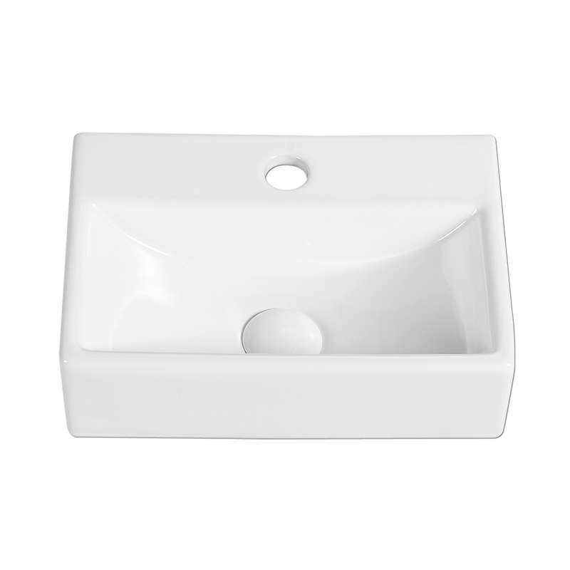Rubine VENTO 36M Ceramic Basin Gloss White