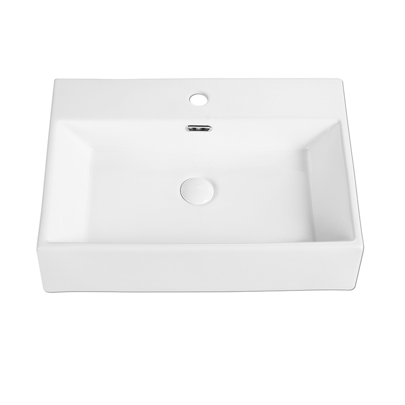 Rubine VENTO 50M 50cm Wall-Hung Ceramic Basin Gloss White