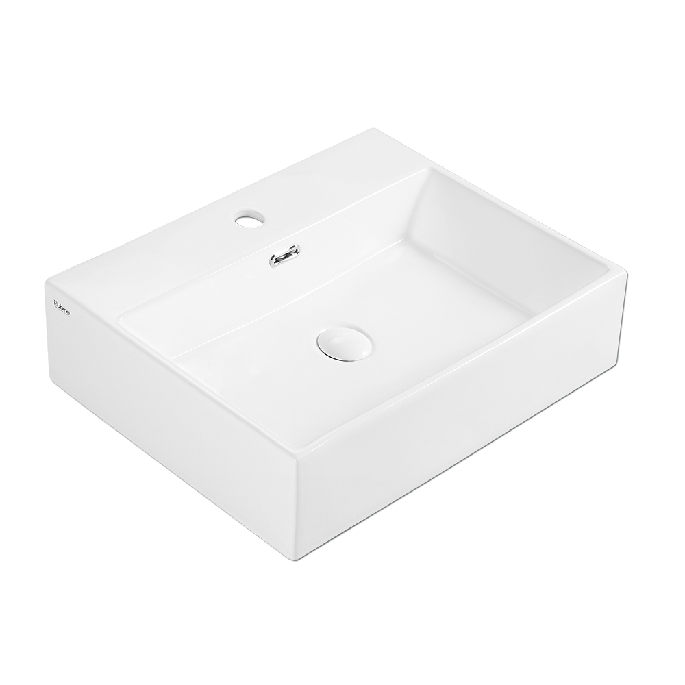 Rubine VENTO 50M 50cm Wall-Hung Ceramic Basin Gloss White
