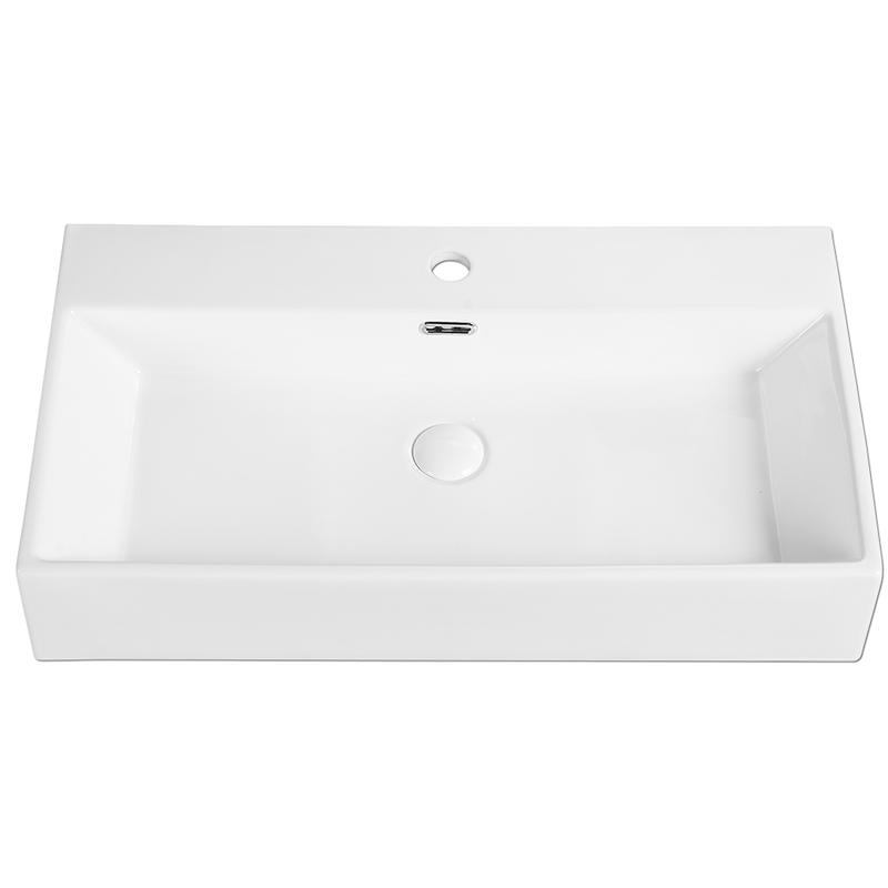 Rubine VENTO 75M Ceramic Basin Gloss White