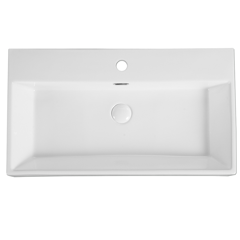 Rubine VENTO 75M Ceramic Basin Gloss White