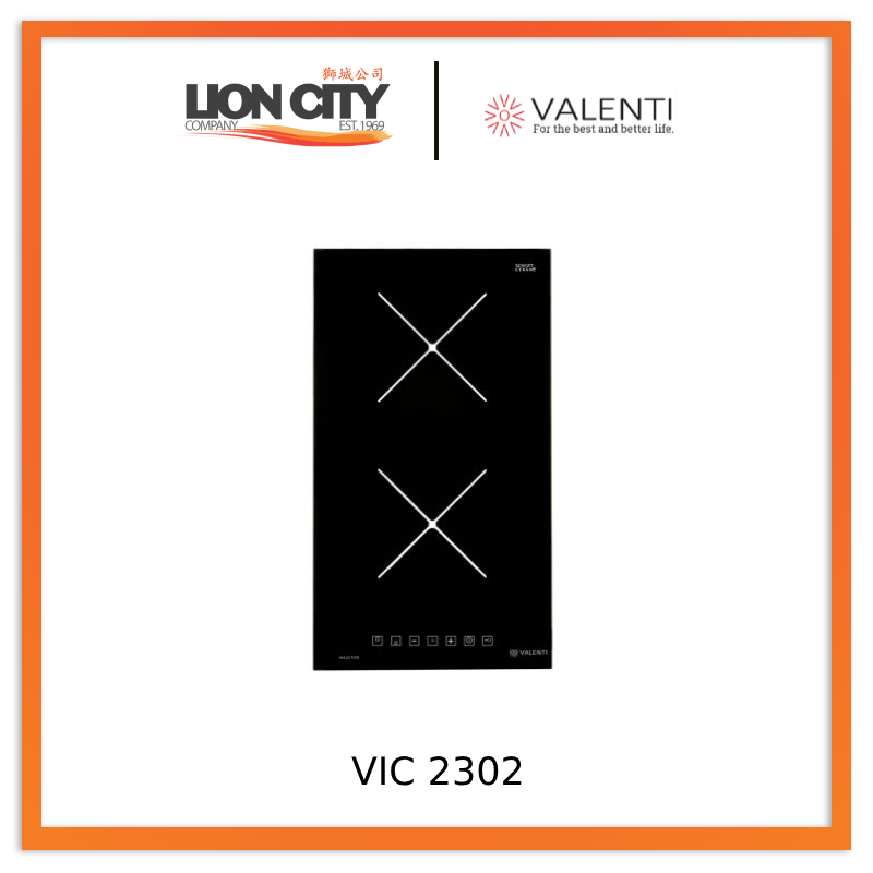 VALENTI VIC2302 2 ZONE LOCAL GLASS Built-in Induction hob VIC 2302