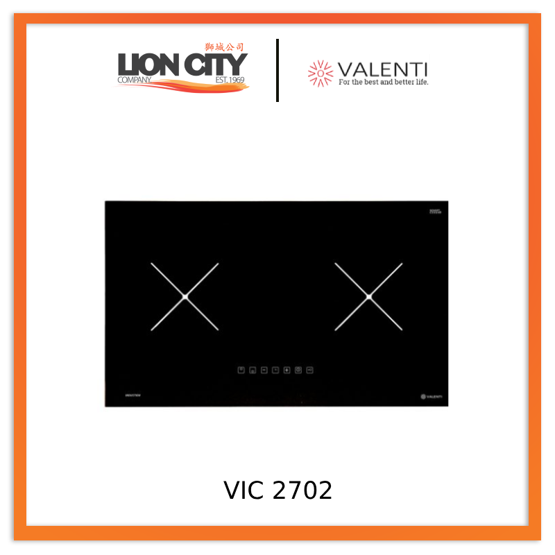 VALENTI VIC 2702 2Zone Built in Induction hob Local Glass VIC2702