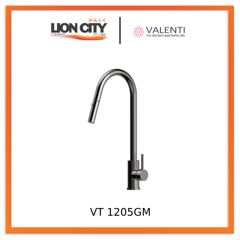Valenti VT1205GM Kitchen Tap Gun Metal Grey