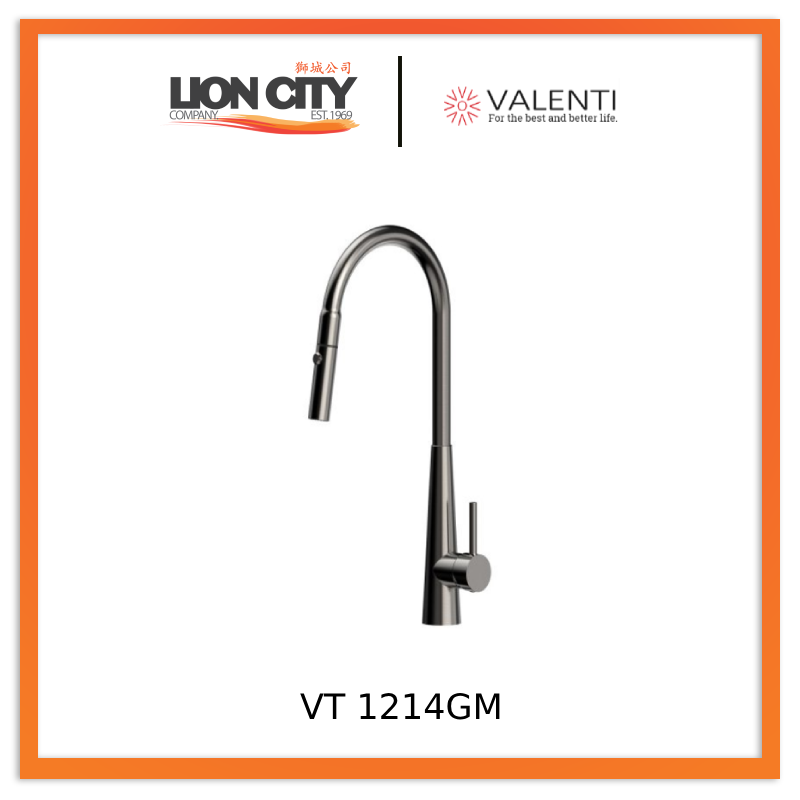 Valenti VT1214GM Kitchen Tap Gun Metal Grey