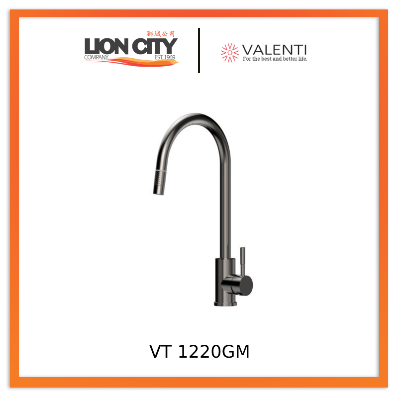 Valenti VT1220GM Kitchen Tap Gun Metal Grey