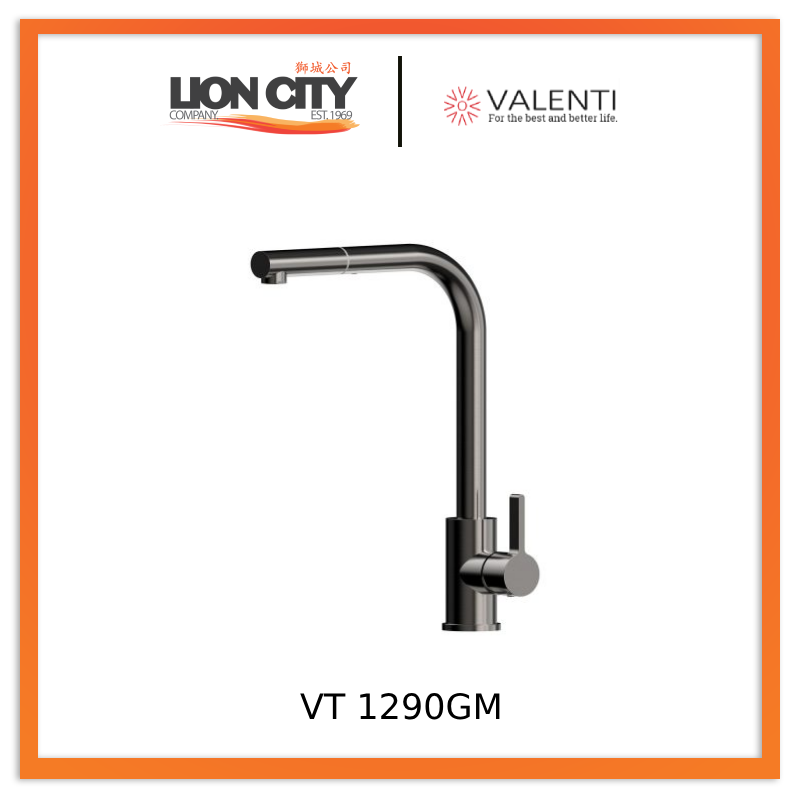 Valenti VT1290GM Kitchen Tap Gun Metal Grey