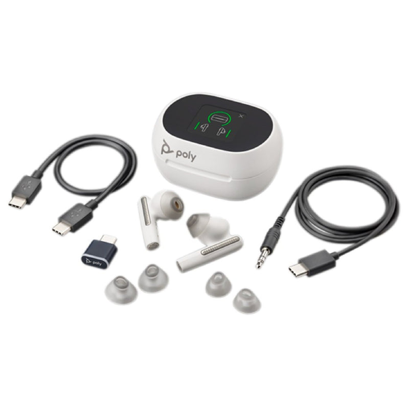 HP Poly Voyager Free 60+ UC USB-C Wireless Earbuds White