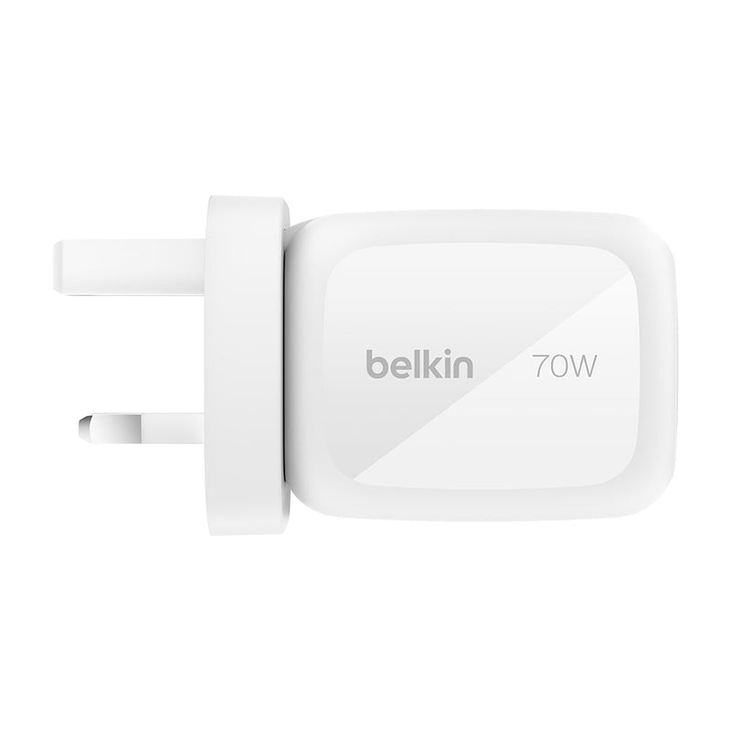 Belkin 70W GaN Wall Charger with Travel Plug and Pouch White