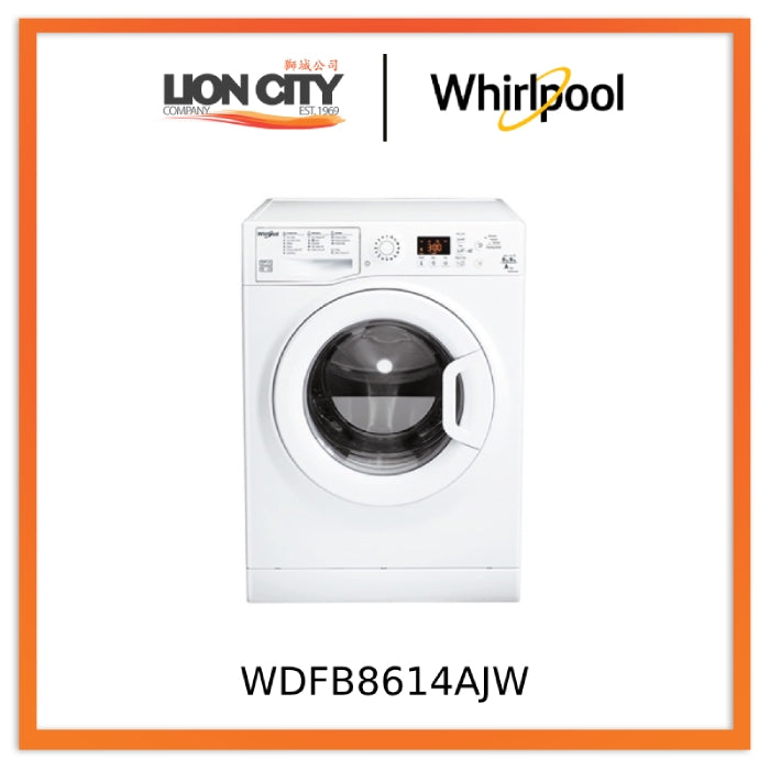 Whirlpool WDFB8614AJW Front Load Washer Dryer (8kg/6kg) Inverter