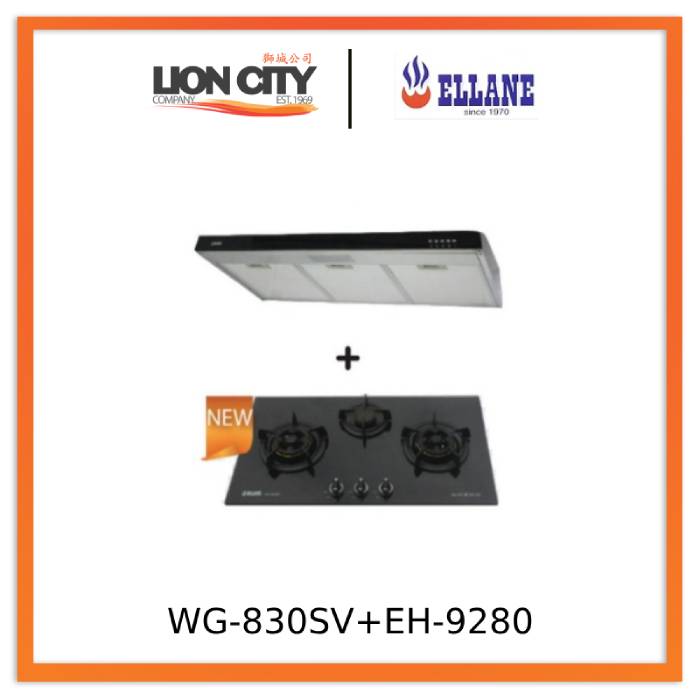 Ellane 60cm/90cm Slimline Hood With Black Panel EH 9280 + Ellane WG-83 ...