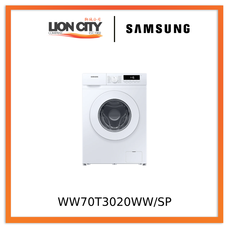 Samsung WW70T3020WW/SP Laundry Washer EcoBubble™ 7 kg White, 3 Ticks