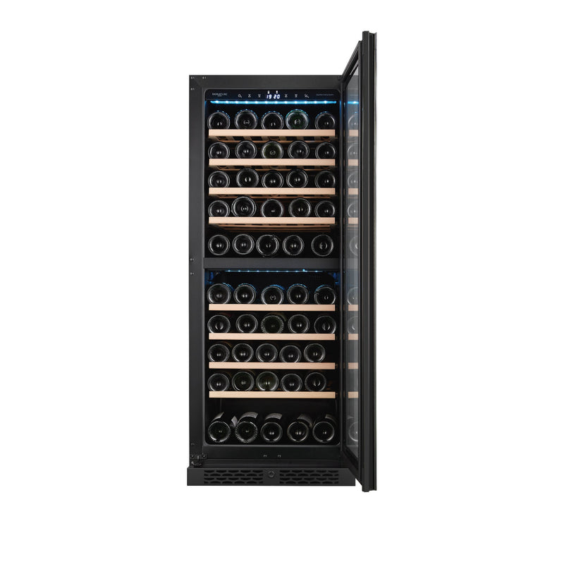 EuropAce 70 Bottles Dual Zone Wine Chiller EWC8701DBK