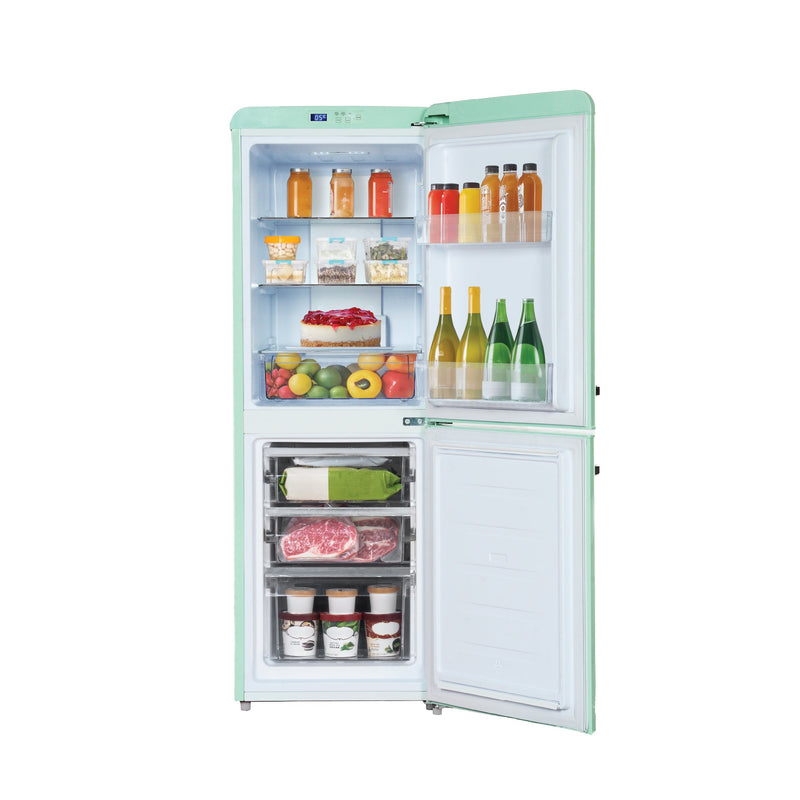 EuropAce 170L Retro 2-Door Bottom Mount Refrigerator ER7178AGN