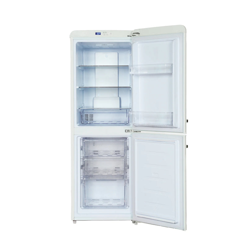Europace ER 7178A ER7178AWH 170L Retro 2 Door Bottom Mount Fridge White